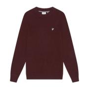 Gebreide Lamswol Ronde Hals Trui Lyle & Scott , Red , Heren