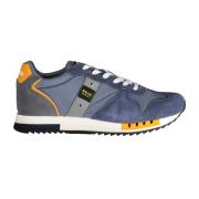 Sportieve Blauwe Veterschoenen met Contrastdetails Blauer , Blue , Her...