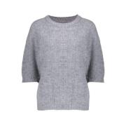 Gebreide pullover met lurex, 3/4 mouwen Geisha , Gray , Dames