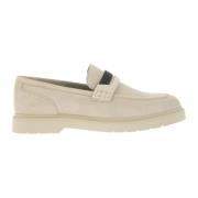 Suede Penny Loafer met Sieraden Brunello Cucinelli , Beige , Dames