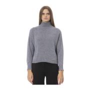 Vulcano Hals Trui Lange Mouw Baldinini , Gray , Dames