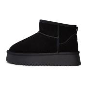 Suede Platform Winterlaarzen - Zwart Cesare Gaspari , Black , Dames