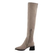 Suede Chic Over-the-Knee Boots - Beige Cesare Gaspari , Beige , Dames