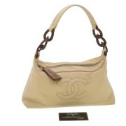 Pre-owned Leather chanel-bags Chanel Vintage , Beige , Dames