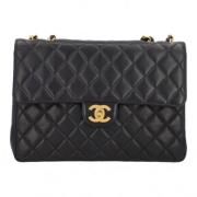 Pre-owned Leather chanel-bags Chanel Vintage , Black , Dames