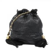 Pre-owned Leather chanel-bags Chanel Vintage , Black , Dames