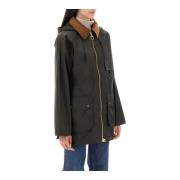 Highclere Wax Jas met Corduroy Kraag en Afneembare Capuchon Barbour , ...