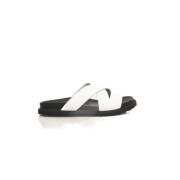 Heren Leren Gevlochten Dubbele Band Sandalen Cerruti 1881 , White , He...