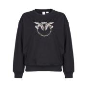 Vogels Logo Sweater Verhoog Stijl Casual Pinko , Black , Dames