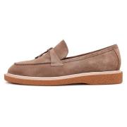 Suede Slip-On Loafers - Beige Cesare Gaspari , Brown , Dames