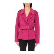 Fuchsia Wollen Bikerjas Liu Jo , Pink , Dames