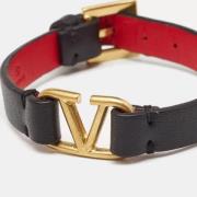 Pre-owned Leather bracelets Valentino Vintage , Black , Dames