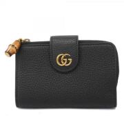 Pre-owned Leather wallets Gucci Vintage , Black , Dames