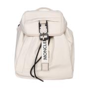 Ivoor Stoffen Rugzak met Buitenzak Moncler , White , Dames