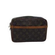 Pre-owned Canvas clutches Louis Vuitton Vintage , Brown , Dames