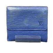 Pre-owned Leather wallets Louis Vuitton Vintage , Blue , Dames