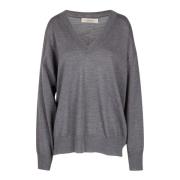 Wollen V-hals trui Jucca , Gray , Dames