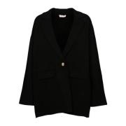 Zwarte Rechte Blazer Jas voor Vrouwen Liu Jo , Black , Dames