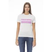 Trendy T-shirt met voorprint Baldinini , White , Dames