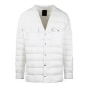 Gewatteerde buitenshirtjas met drukknopen Moncler , White , Heren