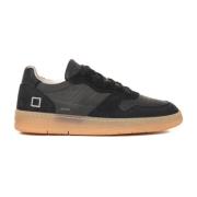 Sneakers van canvas en leer met suède details D.a.t.e. , Black , Heren