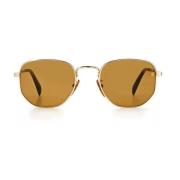 Zeshoekige Metalen Zonnebril Eyewear by David Beckham , Yellow , Heren