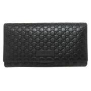 Pre-owned Leather wallets Gucci Vintage , Black , Dames