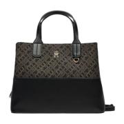 Jacquard Satchel Herfst/Winter Collectie Tommy Hilfiger , Black , Dame...