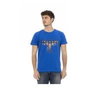 Casual T-shirt met ronde hals Trussardi , Blue , Heren