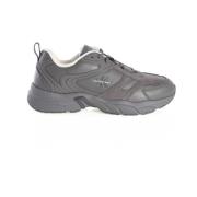 Grijze leren sneakers Calvin Klein , Gray , Heren