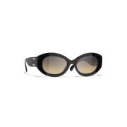 Ch5528 C501W1 Sunglasses Chanel , Black , Dames