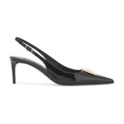 Glanzende Leren Slingback Pumps Dolce & Gabbana , Black , Dames