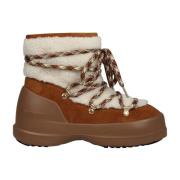 Shearling Winterlaars Moon Boot , Brown , Dames