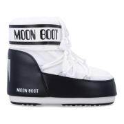 Zwarte Witte Gesloten Schoenen Icon Low Moon Boot , White , Dames