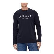 Heren Logo T-shirt Guess , Blue , Heren