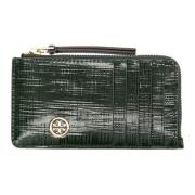 Evergreen Crosshatched Kaarthouder Tory Burch , Green , Dames