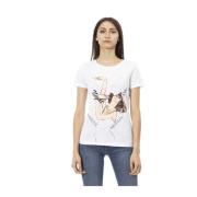 Casual T-shirt met ronde hals Trussardi , White , Dames