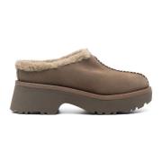 Bruine Suède Muiltjes met Faux-Fur Voering UGG , Brown , Dames