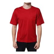 Rode Katoenen Logo Print T-shirt Dolce & Gabbana , Red , Heren