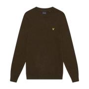 Gebreide Lamswolmix Crew Neck Trui Lyle & Scott , Green , Heren