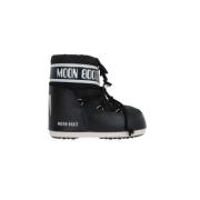 Zwarte snowboots met ronde neus en rubberen zool Moon Boot , Black , D...