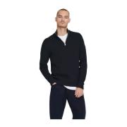 Heren Zip Sweater in Donkerblauw Only & Sons , Blue , Heren