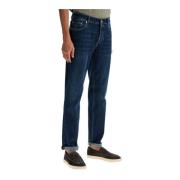 Donkere Wassing Stretch Denim Traditionele Fit Jeans Brunello Cucinell...