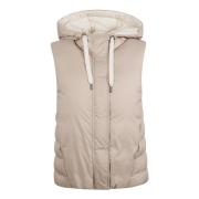 Beige Gewatteerd Vest Jas Brunello Cucinelli , Beige , Dames