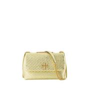 Gouden Leren Kleine Schoudertas Tory Burch , Yellow , Dames