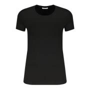 Katoenen T-shirt met korte mouwen en strass Patrizia Pepe , Black , Da...