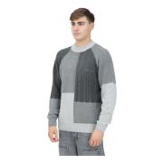 Grijze Crewneck Sweater met Textuurontwerp Garment Workshop , Gray , H...