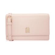 Mini Crossbody Tas met Logo Plaque Furla , Pink , Dames