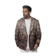 Bloemen Bruine Blazer Jas Pierre-Louis Mascia , Multicolor , Heren