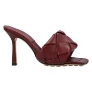 Leather mules Bottega Veneta , Red , Dames